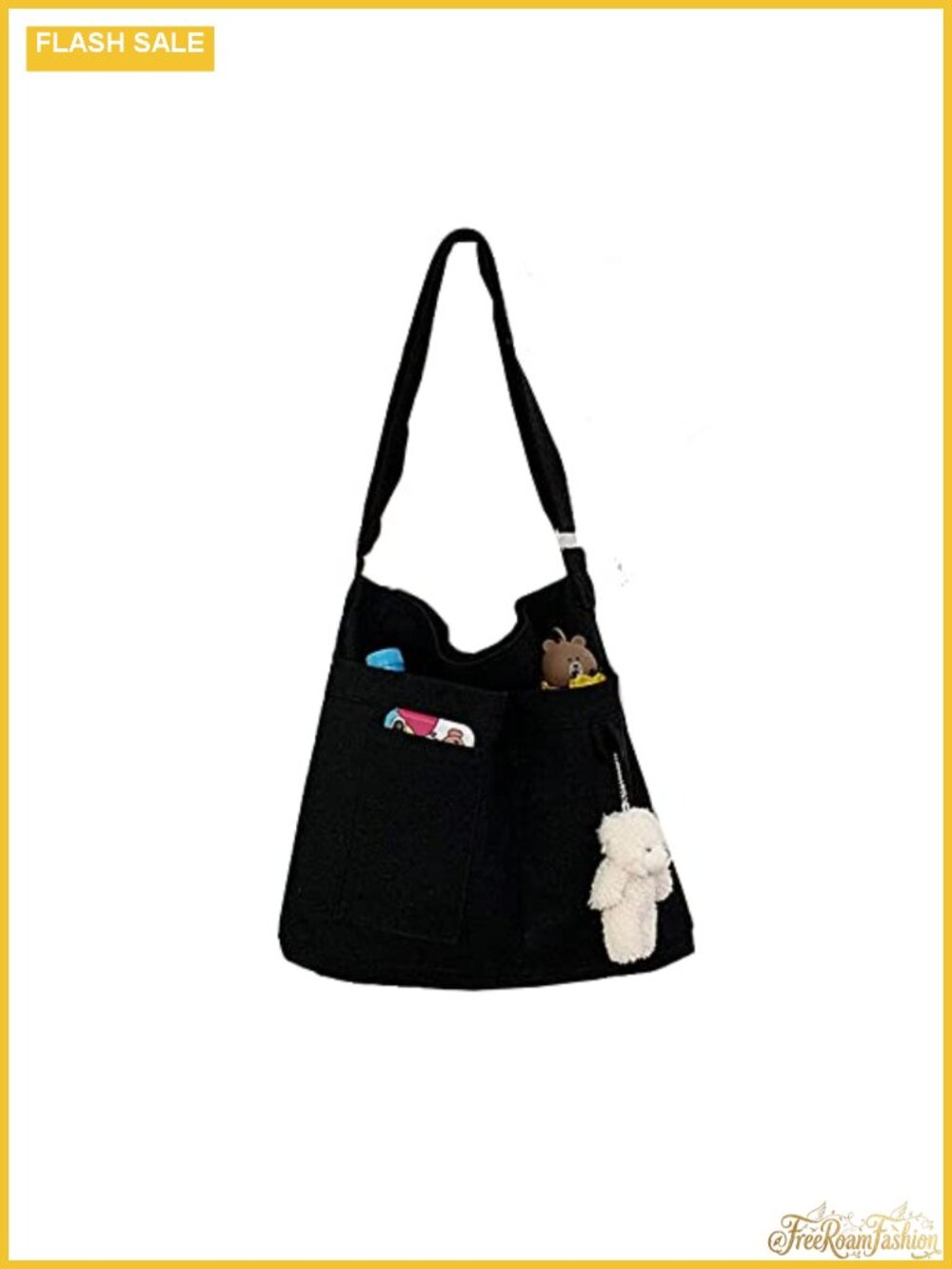 Cotton Canvas Tote Bag Zipper Closure Crossbody Shoulder Beach Bag with Pockets